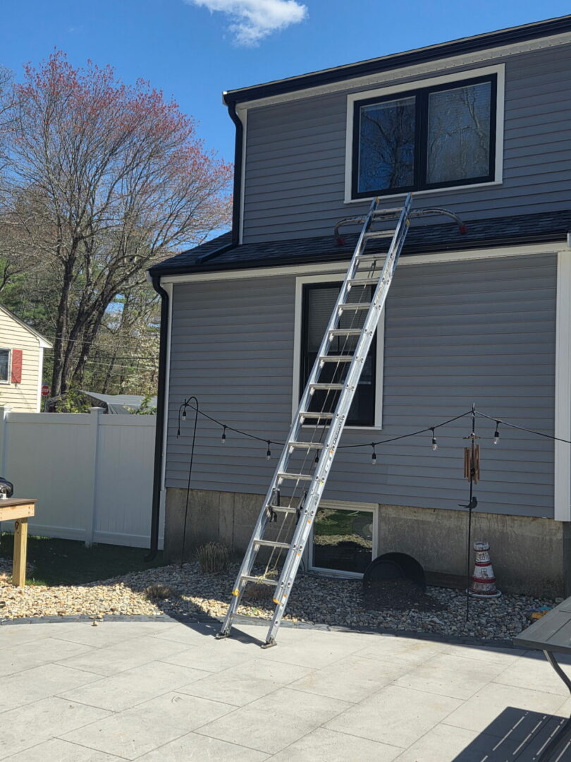 black gutters installed in Central MA by Gutter Man Mike